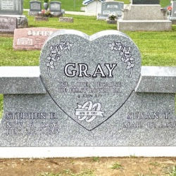 Gray heart bench